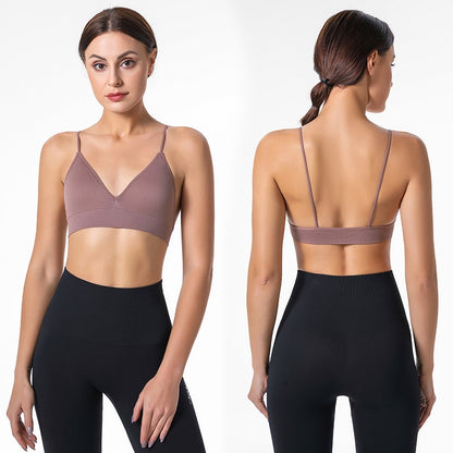 Fitness Yoga Top Deep V Sexy Triangle Cup Bralette