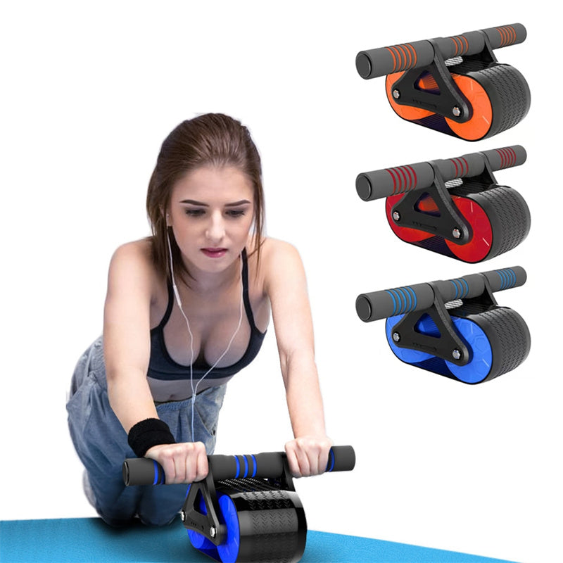 Double Wheel Abdominal Exerciser Women Men Automatic Rebound Ab