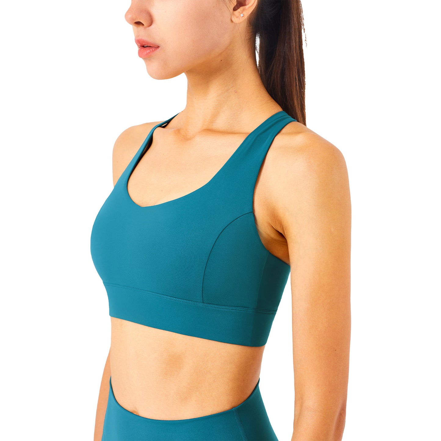 Gather Strength Wrap Mesh Panel Stylish Yoga Bra