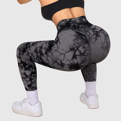 Seamless Tie Dye Leggings Women Yoga Pants Push Up Sport Fitness