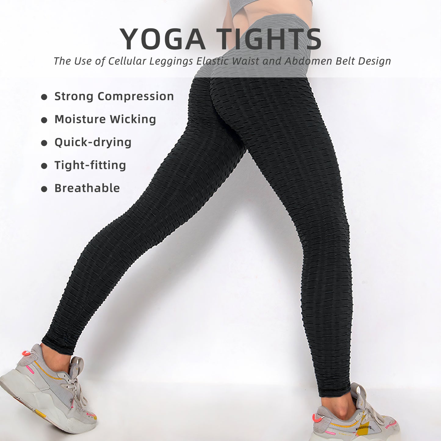 Women Leggings Bubble Textured Leggings Butt Lifting Yoga