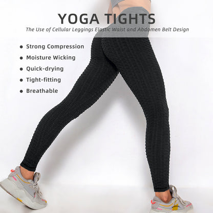 Women Leggings Bubble Textured Leggings Butt Lifting Yoga