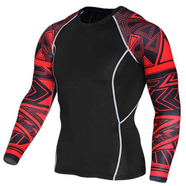 Sportwear Rashgard Sport Shirt Men Compression Pants Punisher Gym Running Shirt Men Fitness Leggings Clothes Tight Suit