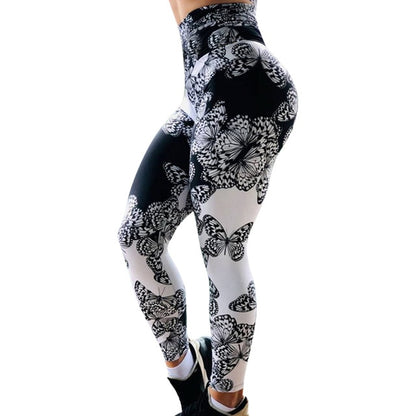 Women Cherry Blossoms Print Gym Leggings