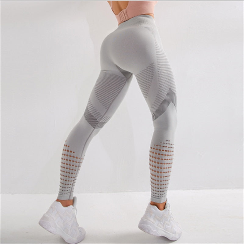 Seamless Gym Leggings High Waist Hollow Out