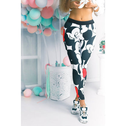 Women Minnie Mickey Yoga Gym Leggings Athletic Women Sport Clothing Workout Femme Mujer Running Sportwear Minnie Mickey Pants