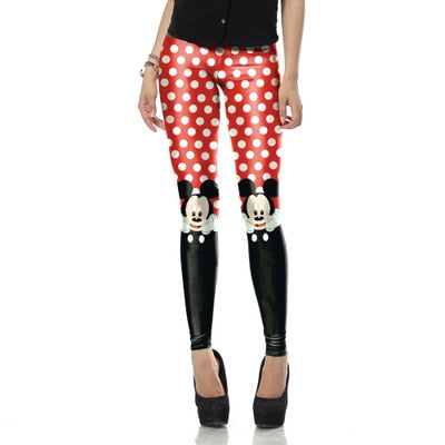 Women Minnie Mickey Yoga Gym Leggings Athletic Women Sport Clothing Workout Femme Mujer Running Sportwear Minnie Mickey Pants