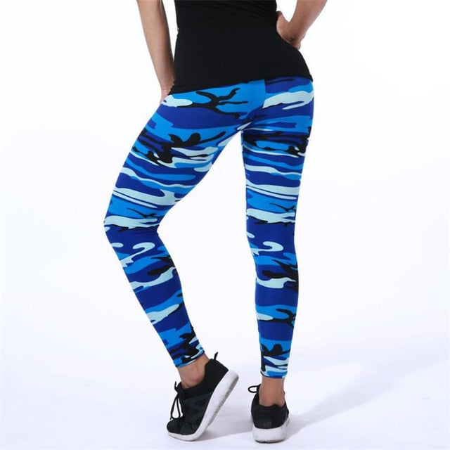 Women Leggings High Elastic Skinny Camouflage