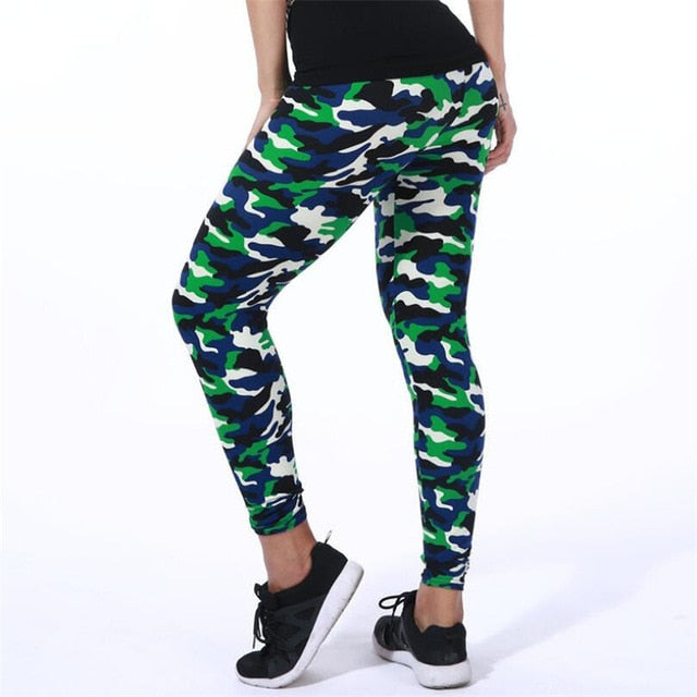 Women Leggings High Elastic Skinny Camouflage