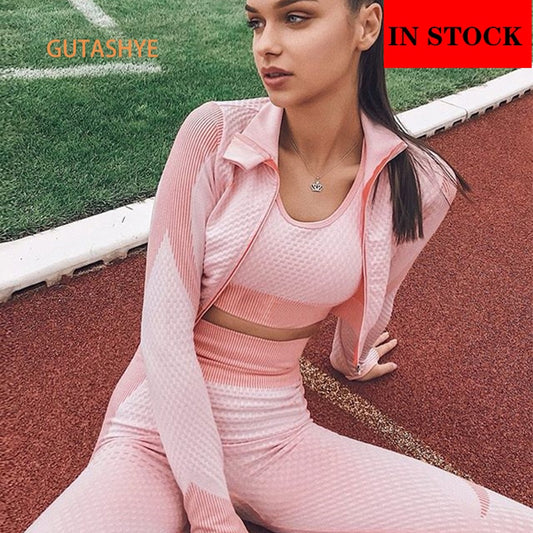 Sport Suit Woman Seamless Running Tracksuit