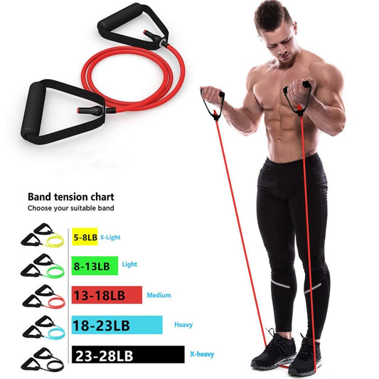 5 Levels Resistance Bands with Handles Yoga Pull Rope Elastic Fitness Exercise