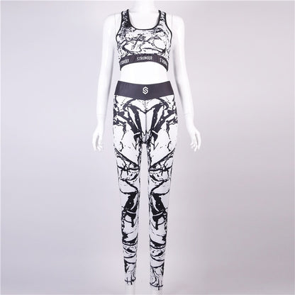 Striped Letter Yoga Suit Women Shock Proof Sport Bra