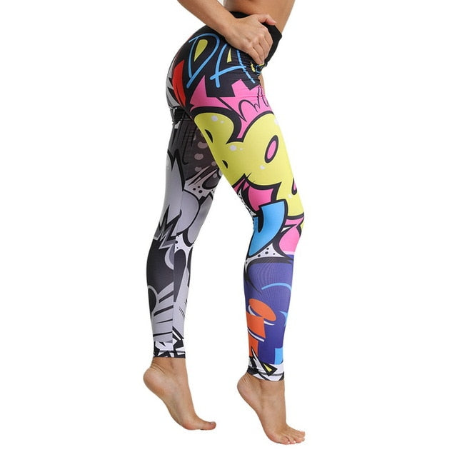 Women Cherry Blossoms Print Gym Leggings