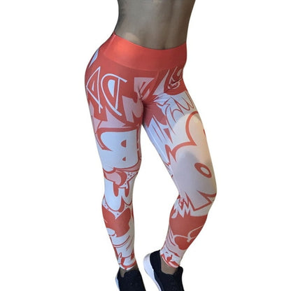 Women Cherry Blossoms Print Gym Leggings