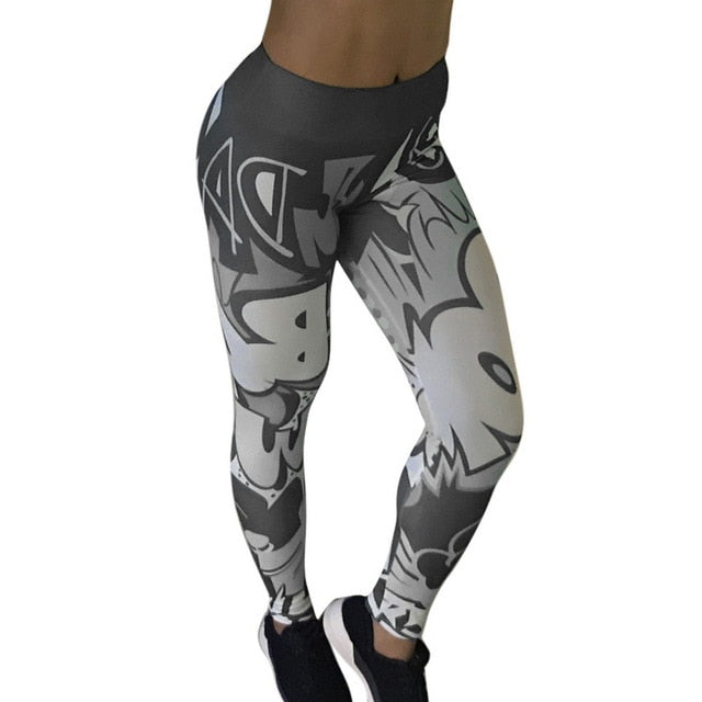 Women Cherry Blossoms Print Gym Leggings