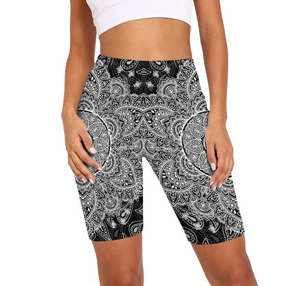 Women Cherry Blossoms Print Gym Leggings