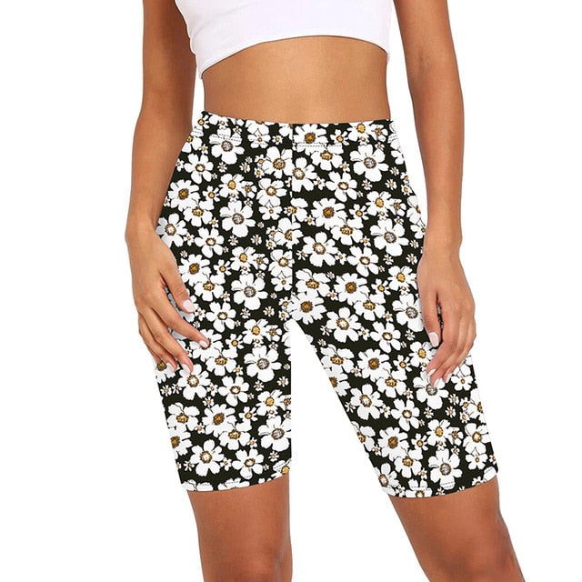 Women Cherry Blossoms Print Gym Leggings