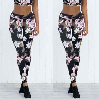 Gym Print Floral Yoga Pants Sports Wear