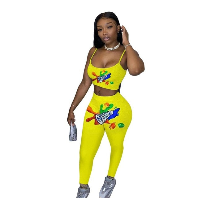 Skittles Candy Booty Two Piece Set Women Top