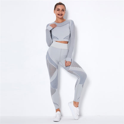 Hollow Out Seamless Yoga Set Sport Outfits