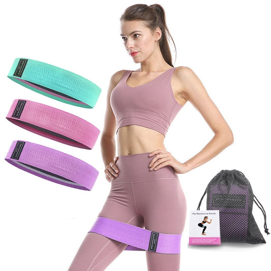 3 pcs fabric resistance bands booty band set gym equipment workout elastic rubber band