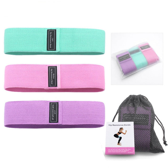 3 pcs fabric resistance bands booty band set gym equipment workout elastic rubber band