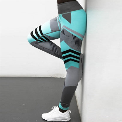 Women Quick Dry Sport Fitness Leggins Geometric