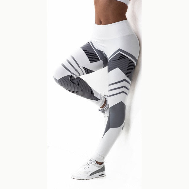 Women Quick Dry Sport Fitness Leggins Geometric