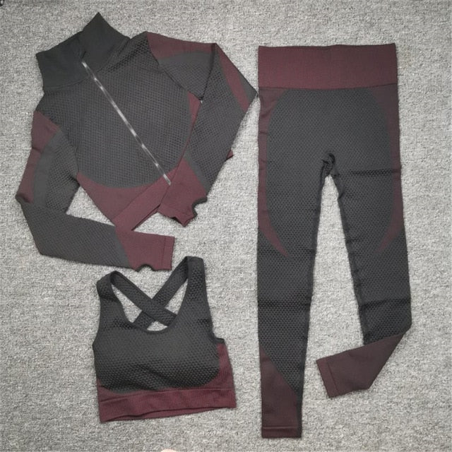 Sport Suit Woman Seamless Running Tracksuit