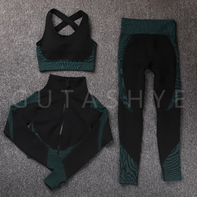 Sport Suit Woman Seamless Running Tracksuit