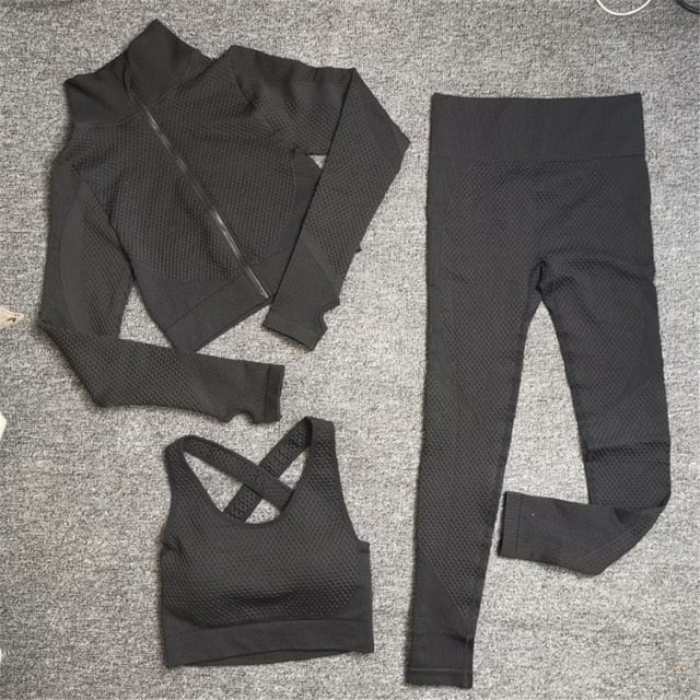 Sport Suit Woman Seamless Running Tracksuit