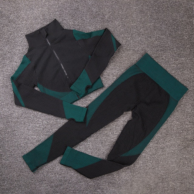 Sport Suit Woman Seamless Running Tracksuit